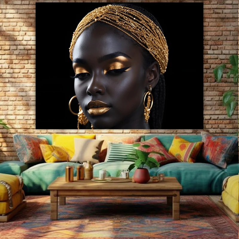 تابلو بوم طرح مخمل آرایشگاه زنانه مدل چهره کد GR662