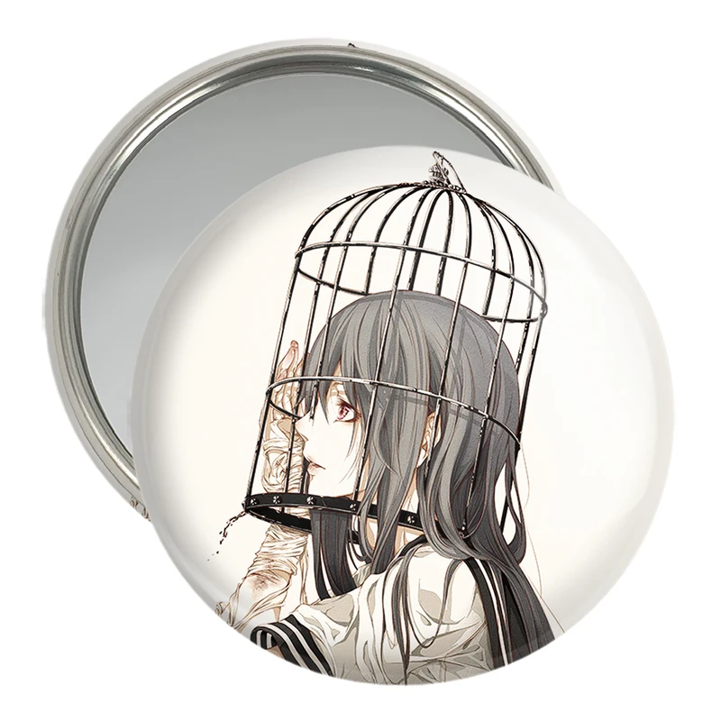 آینه جیبی خندالو مدل دختر انیمه ای  کد 18112