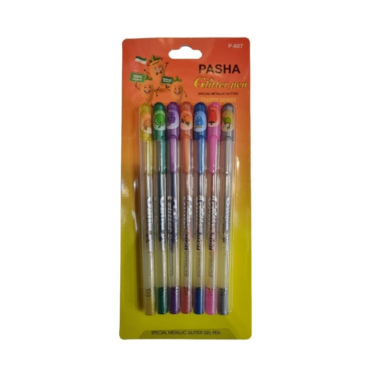 خودکار پاشا طرح اکلیلی مدل عطری کد P-807 بسته 7 عددی