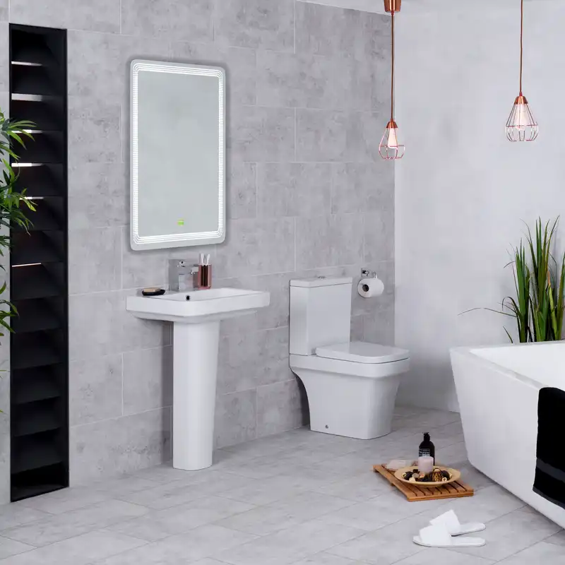 آینه سرویس بهداشتی گلسموند مدل مستطیل هوشمند ضد بخار کد VLW-SM