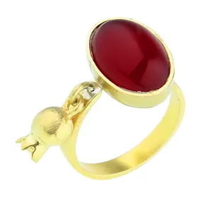 انگشتر زنانه گالری عزیزی طرح انار مدل 15347