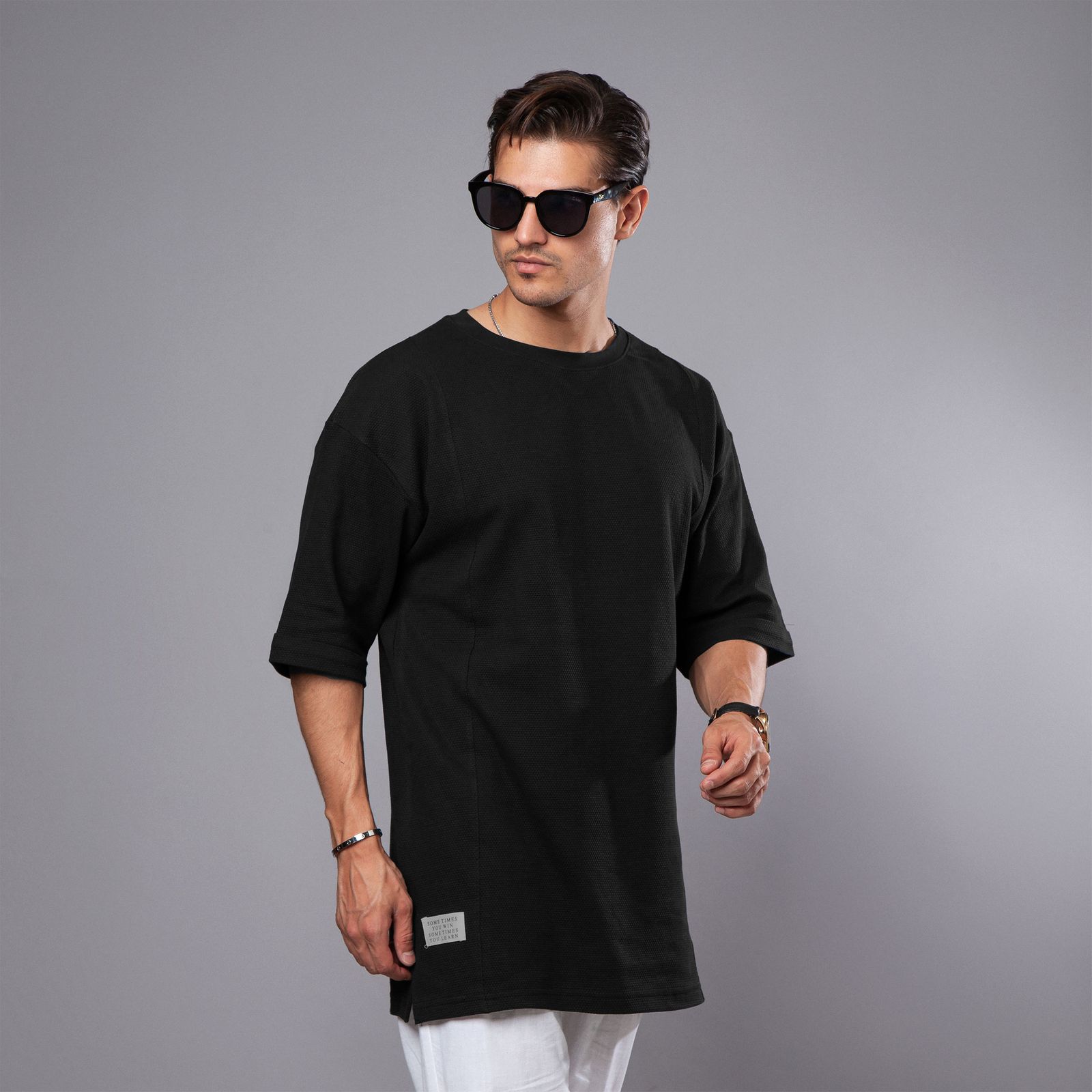 تی شرت اورسایز آستین کوتاه مردانه باینت مدل 535-1