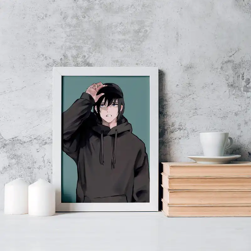 تابلو خندالو مدل هایاکاوا انیمه مرد اره ای کد 17915