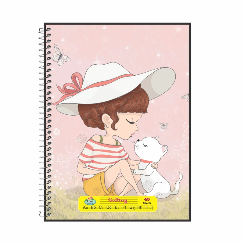 دفتر زبان 40 برگ گلبرگ طرح دخترانه کد 4509