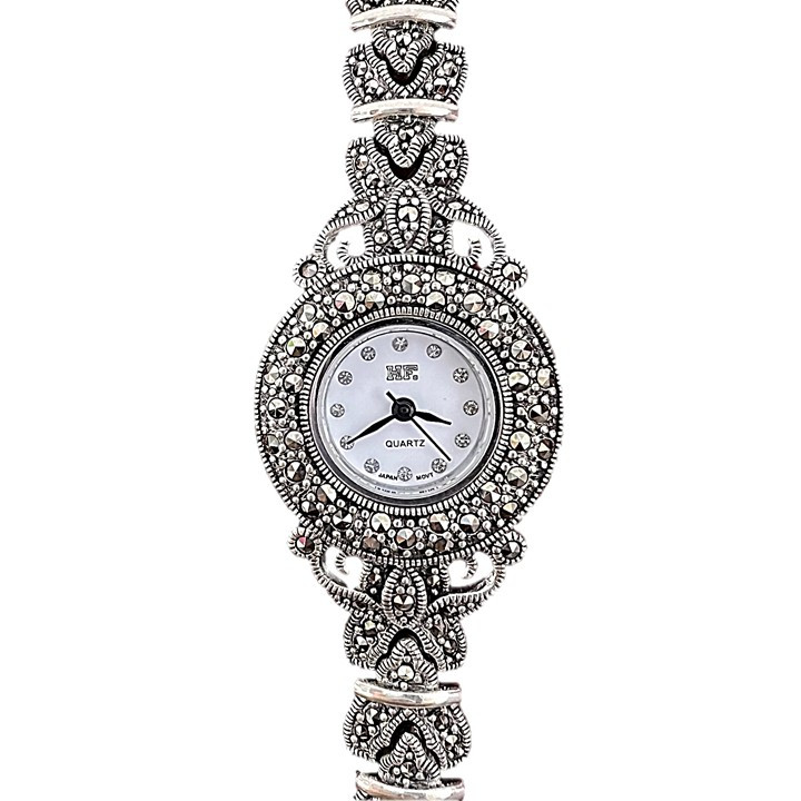 ساعت مچی عقربه ای زنانه اچ اف مدل نقره glsr-2437