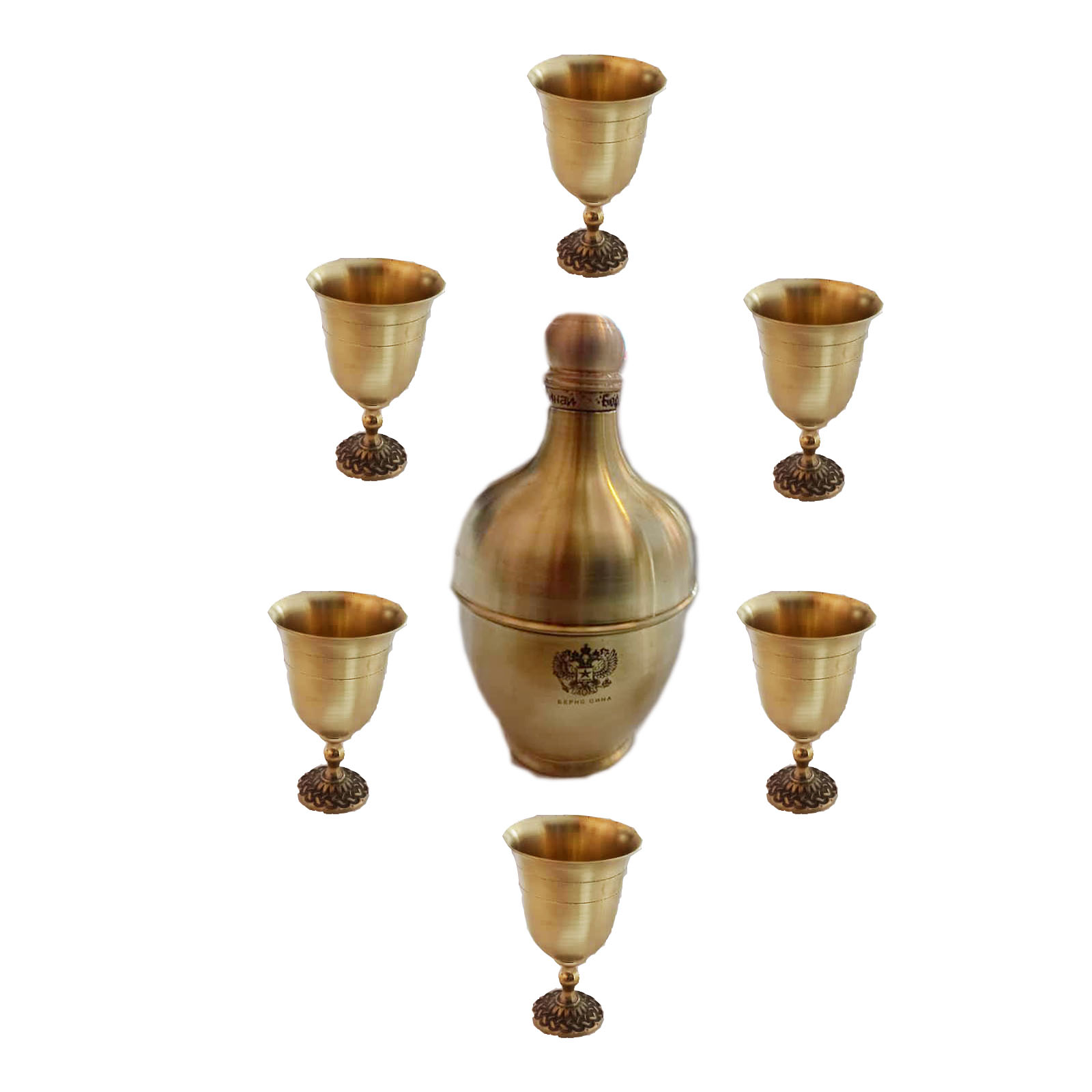 سرویس 7 پارچه شربت خوری برنزی مدل m 102