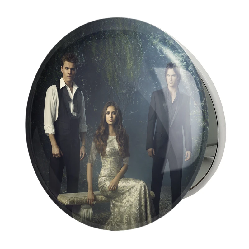 آینه جیبی خندالو طرح استفان و الینا و دیمون خاطرات یک خون آشام The Vampire Diaries مدل تاشو کد 20266 