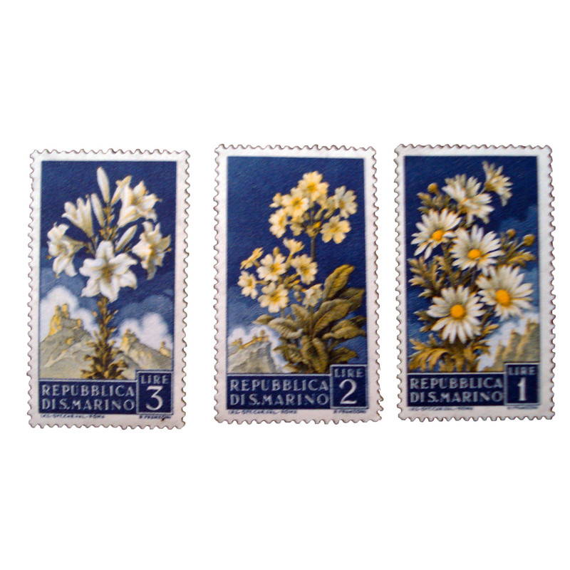 تمبر یادگاری مدل گل کد bc-1961 مجموعه 3 عددی