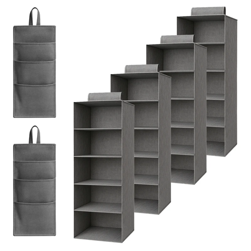 آویز نظم دهنده کمد ارگانو مدل 5 خانه بسته 6 عددی