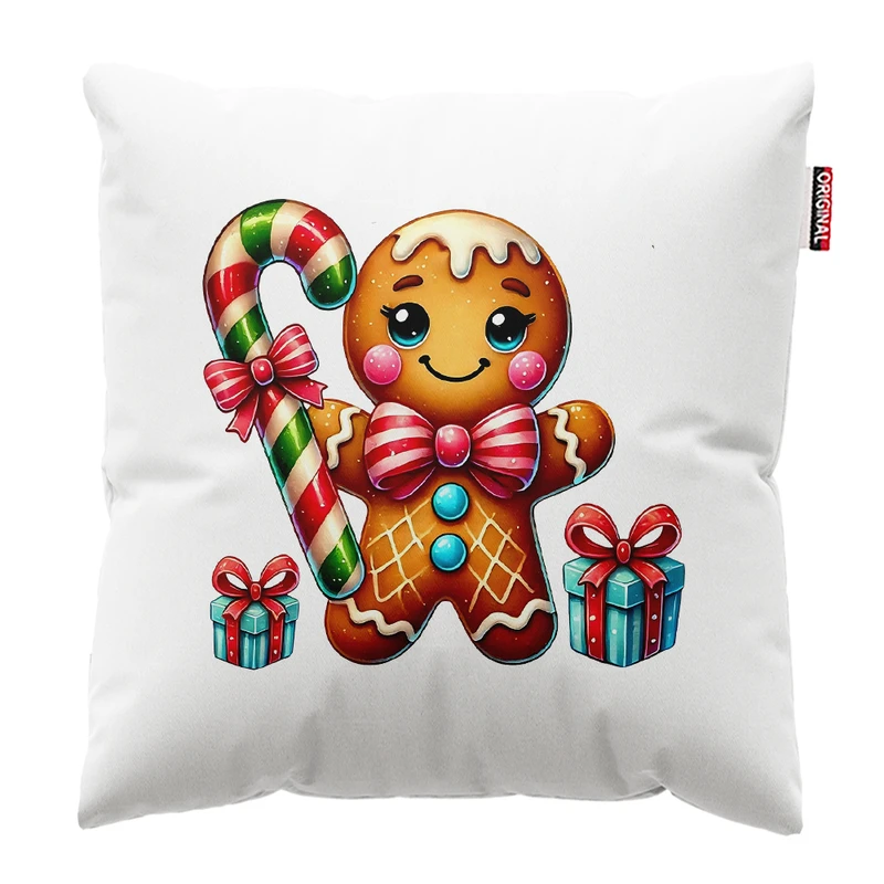 کوسن پاد آفرین مدل کریسمس طرح کوکی بیسکویتی کد PK402483 سایز 40*40 سانتی متر