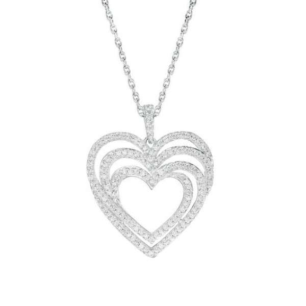 گردنبند نقره زنانه قیراط طرح قلب کد GH4257