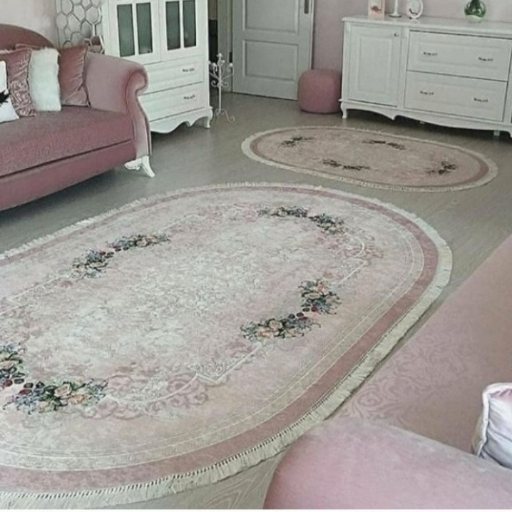فرش پارچه ای مدل بیضی کد W 1