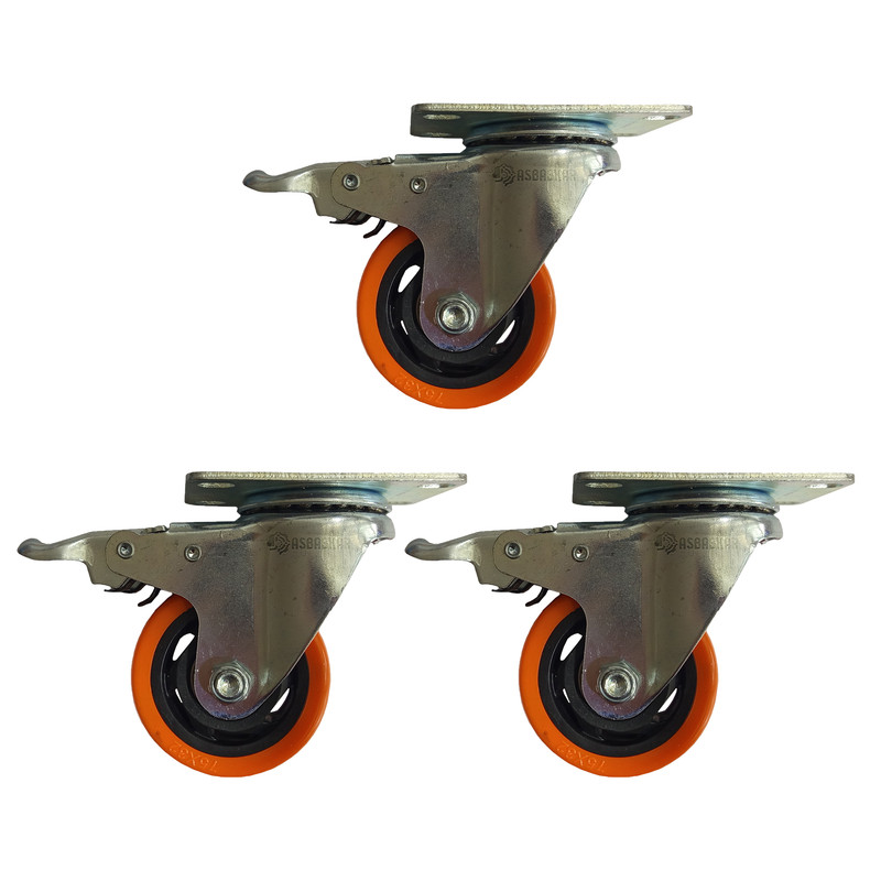 چرخ گردان ترمز دار اسباب کار مدل s75 بسته سه عددی