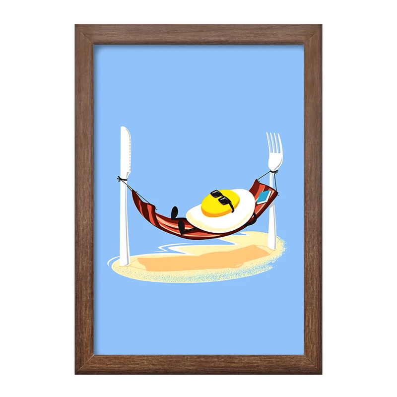 تابلو خندالو طرح تخم مرغ و بیکن کد F10574