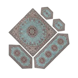 ست 5تکه رومیزی ترمه طرح نسترن