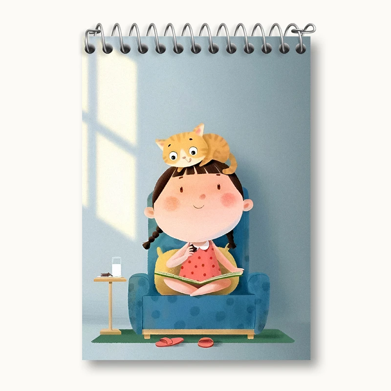 دفتر یادداشت 50 برگ خندالو طرح دخترانه کیوت کد N5640