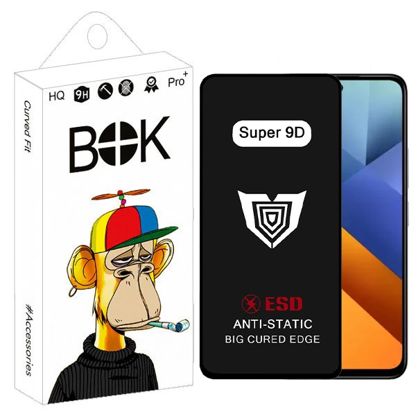 محافظ صفحه نمایش بوک مدل Super 9D Aura مناسب برای گوشی موبایل شیائومی Poco m6 5G / Redmi 13 5G / redmi 12