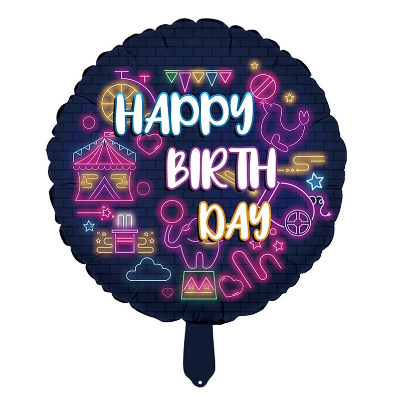 بادکنک فویلی لاکی بالونز مدل سیرک حیوانات طرح Happy Birthday کد 1291