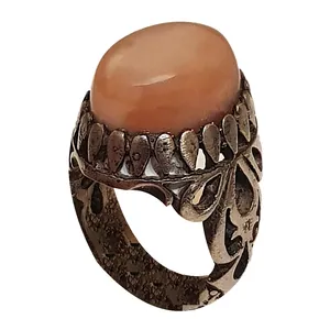 انگشتر نقره مردانه مدل عقیق سلیمانی حجرالمراد کد ASHM1