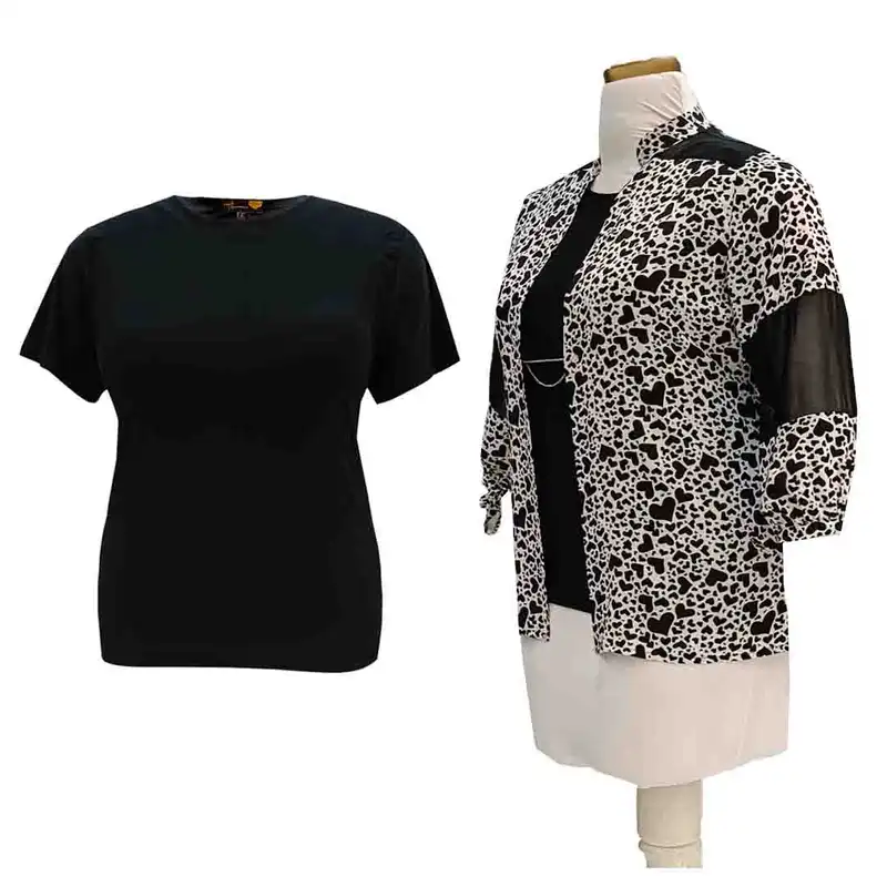 ست تی شرت و شومیز زنانه مدل قلبی کد 150