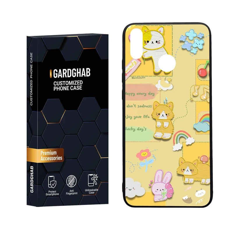 کاور گارد قاب مدل دورژله ای پشت گلس فانتزی مناسب برای گوشی موبایل آنر 8x