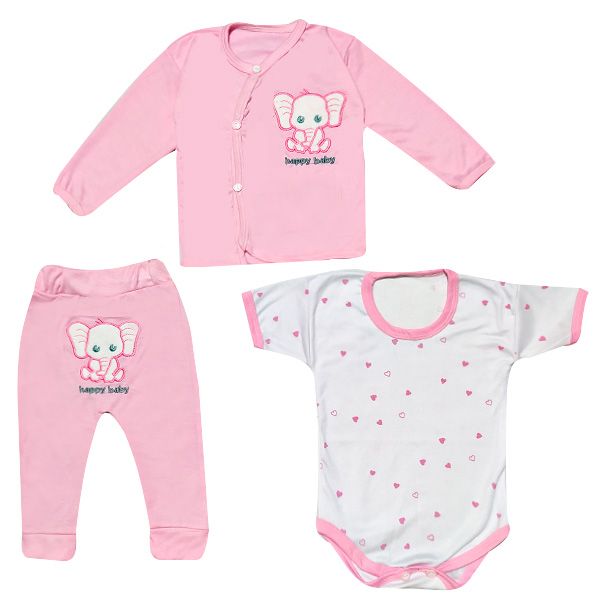 ست 3 تکه لباس راحتی نوزادی مدل Meh3 کد Su.R