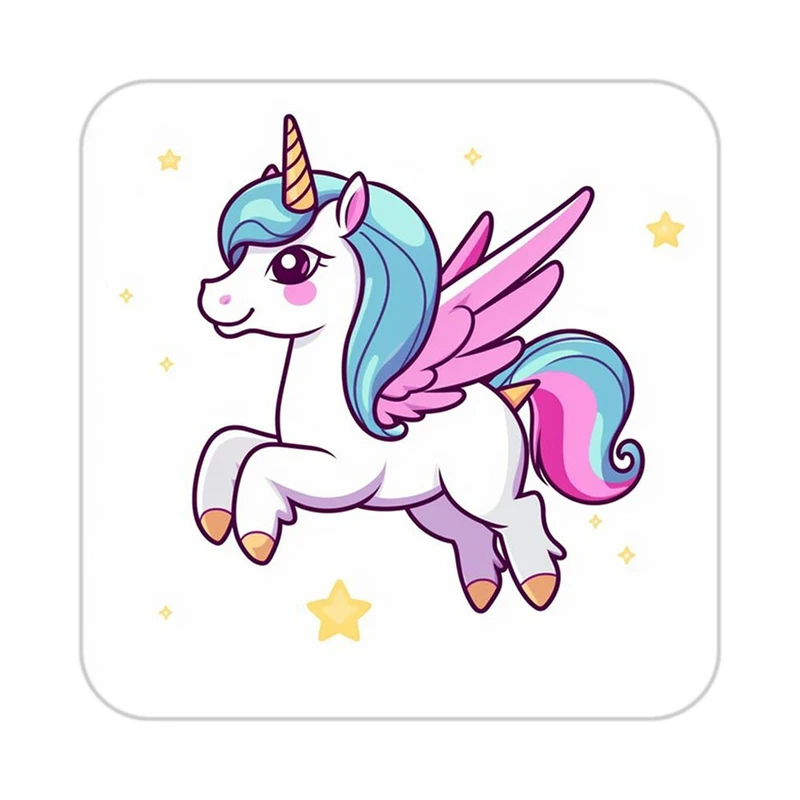 زیر لیوانی کاکتی طرح اسب تک شاخ و یونیکورن مدل mp30499