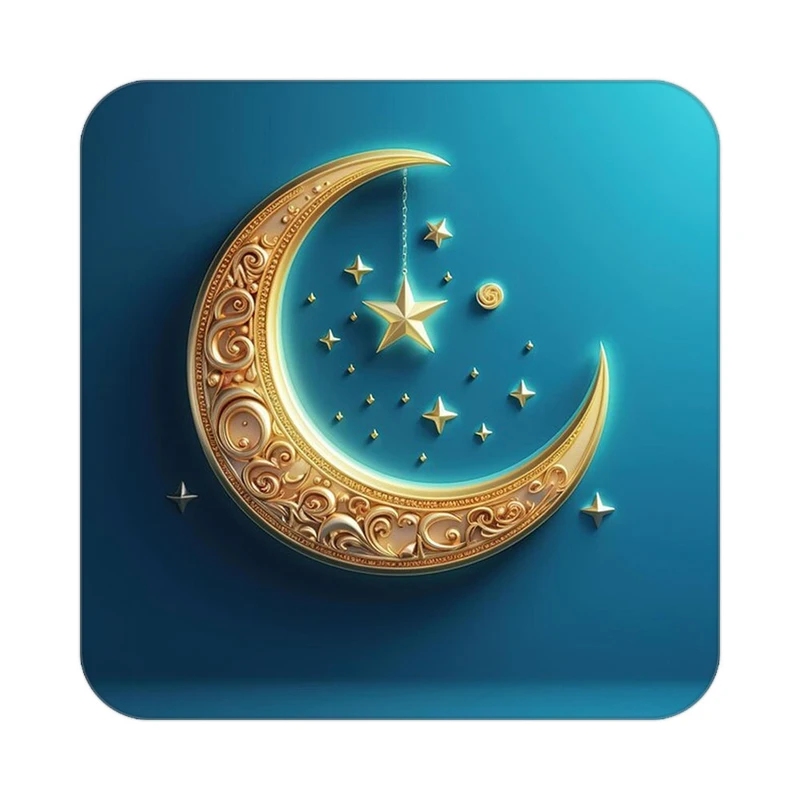 زیر لیوانی کاکتی طرح ماه و ستاره مدل mp53022