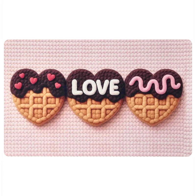 پادری مدل مخمل اسپرت طرح فانتزی بیسکوییت قلبی  SP-110  سایز 70x50 سانتی‌متر مناسب برای فضای داخلی