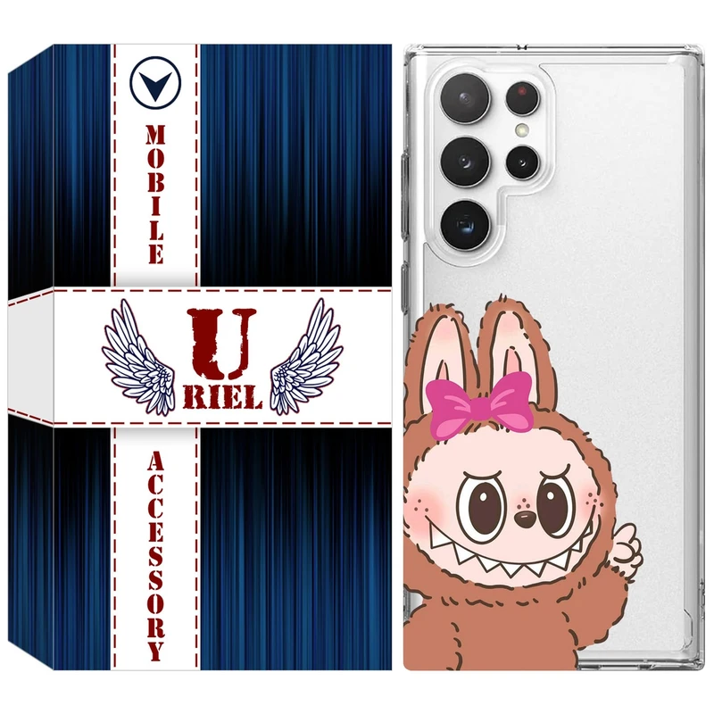 کاور یوریل مدل Clear کد 109 طرح لبوبو Labubu مناسب برای گوشی موبایل سامسونگ Galaxy S22 Ultra