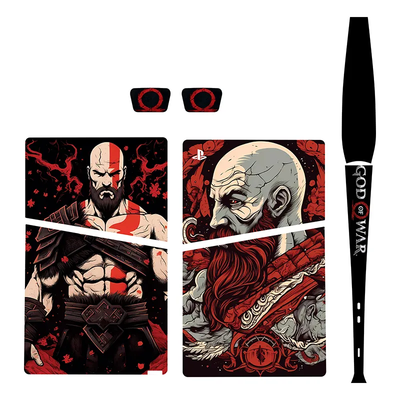 برچسب کنسول بازی پلی استیشن5 اسلیم دیجیتال توییجین وموییجین مدل GOD OF WAR 25 مجموعه6 عددی