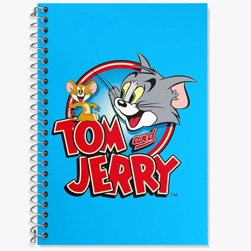 دفتر زبان 50 برگ خندالو مدل دو خط طرح تام و جری Tom And Jerry کد 10731