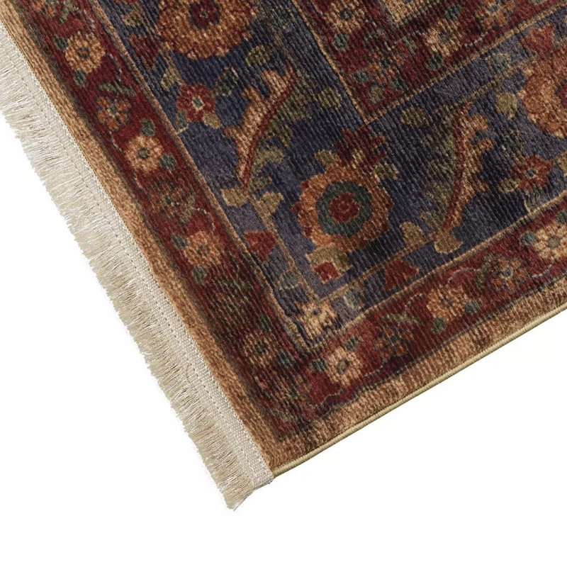 فرش ماشینی ۱۰۰۰شانه زمینه کرم حاشیه سبز طرح هلنا کد ۱۰۰۶۲۳