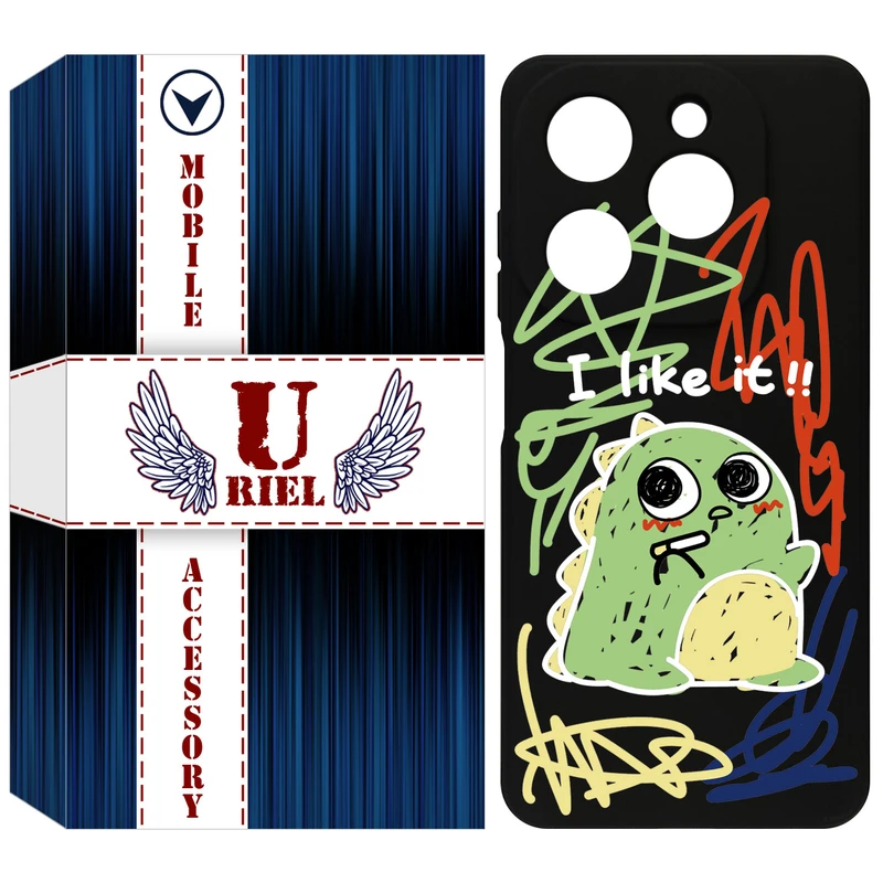 کاور یوریل مدل KSH کد 21 طرح دایناسور نقاش مناسب برای گوشی موبایل تکنو Spark 20 / Spark Go 2024