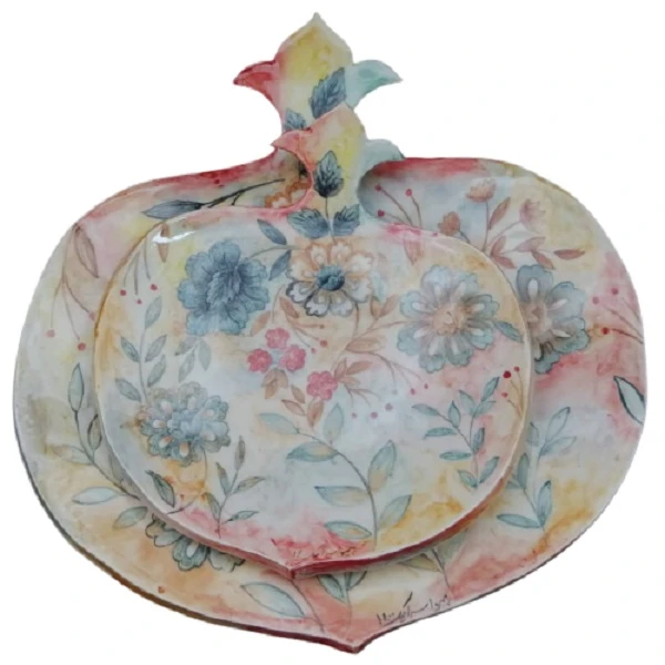 بشقاب سرامیکی مدل نارگل کد 3602548 مجموعه 2 عددی