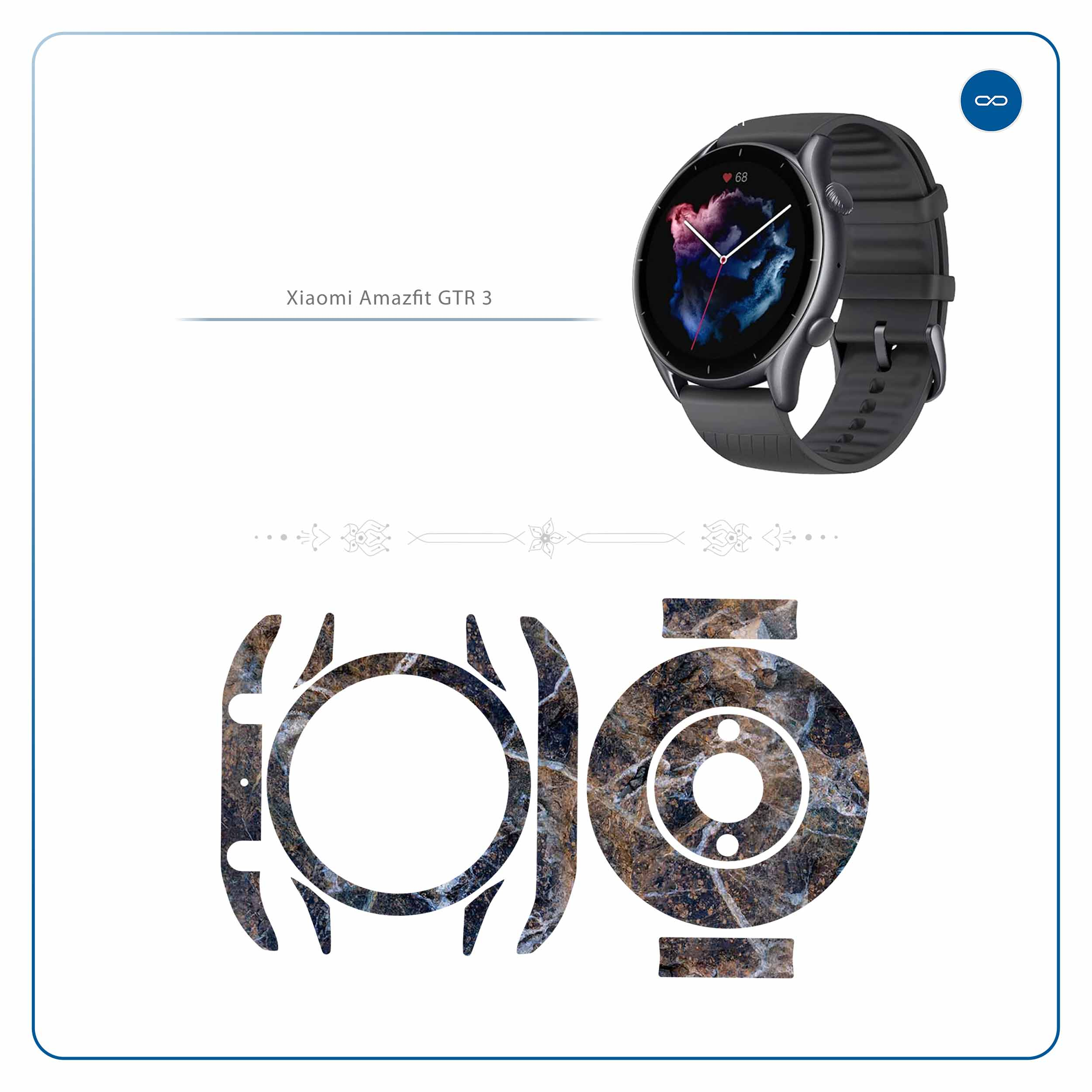 برچسب ماهوت طرح Earth-White-Marble مناسب برای ساعت هوشمند آمازفیت GTR 3