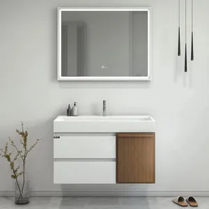 ست کابینت و روشویی آلکا مدل 3090 طرح گرانیت درب چوب طبیعی