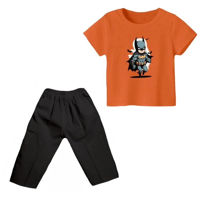 ست تی شرت و شلوارک پسرانه مدل بتمن کد ۱۰