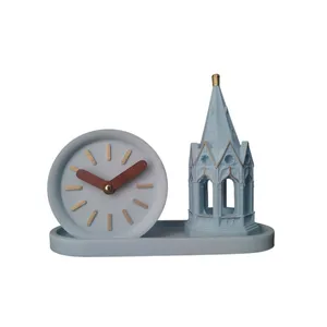 ست دو تکه جاشمعی و ساعت بتنی مدل سوفیا به همراه سینی