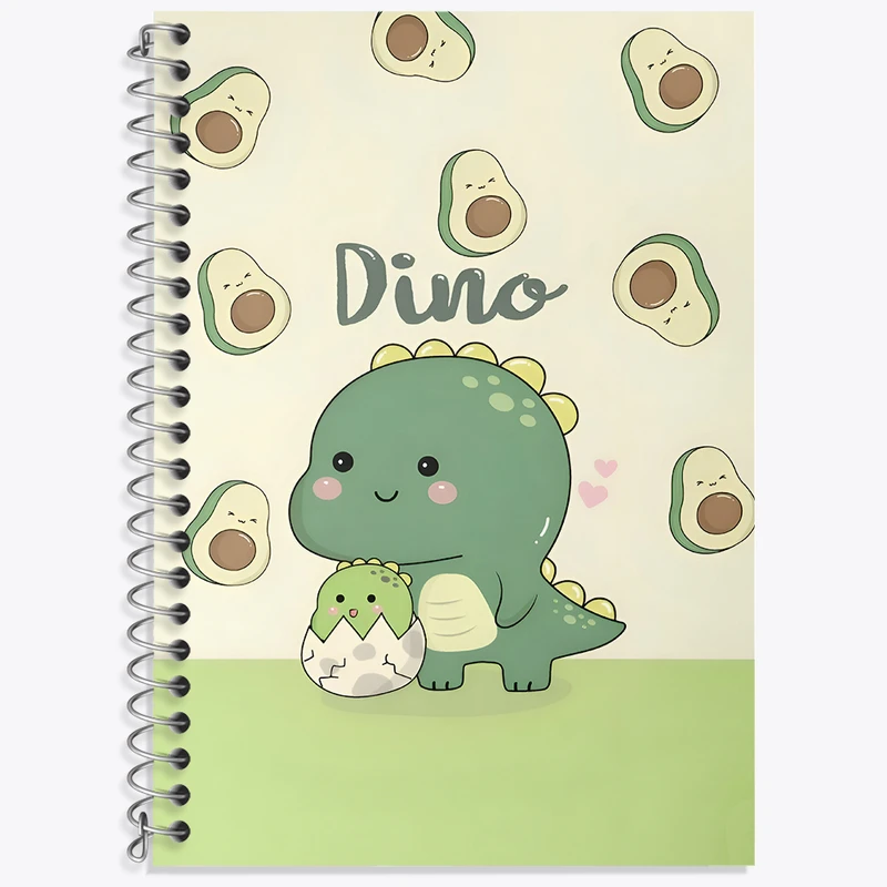 دفتر زبان 50 برگ خندالو مدل دو خط طرح دایناسور کیوت کد N3503