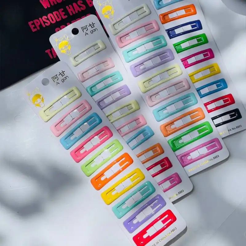 گیره مو زنانه مدل تق تقی مستطیلی بسته 10 عددی