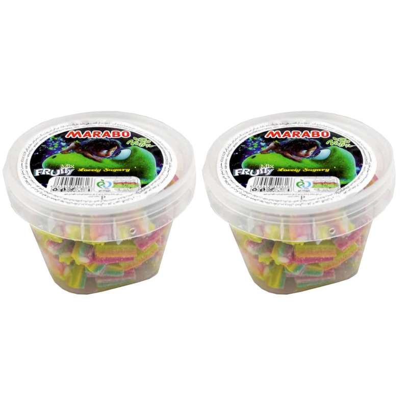 پاستیل شکری ترش میوه ای پیچی مارابو - 180 گرم بسته 2 عددی