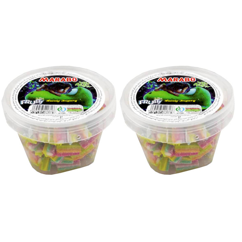 پاستیل شکری ترش میوه ای پیچی مارابو - 180 گرم بسته 2 عددی