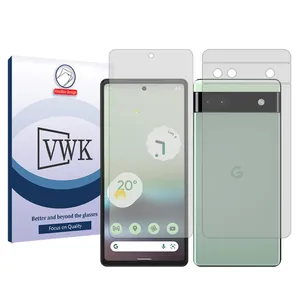 VWK Tough model transparent screen protector suitable for Google Pixel 6a mobile phone along with the back protector