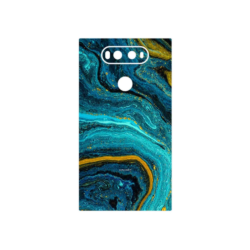 برچسب پوششی ماهوت مدل Turquoise marblewith golden streaks مناسب برای گوشی موبایل ال جی V20