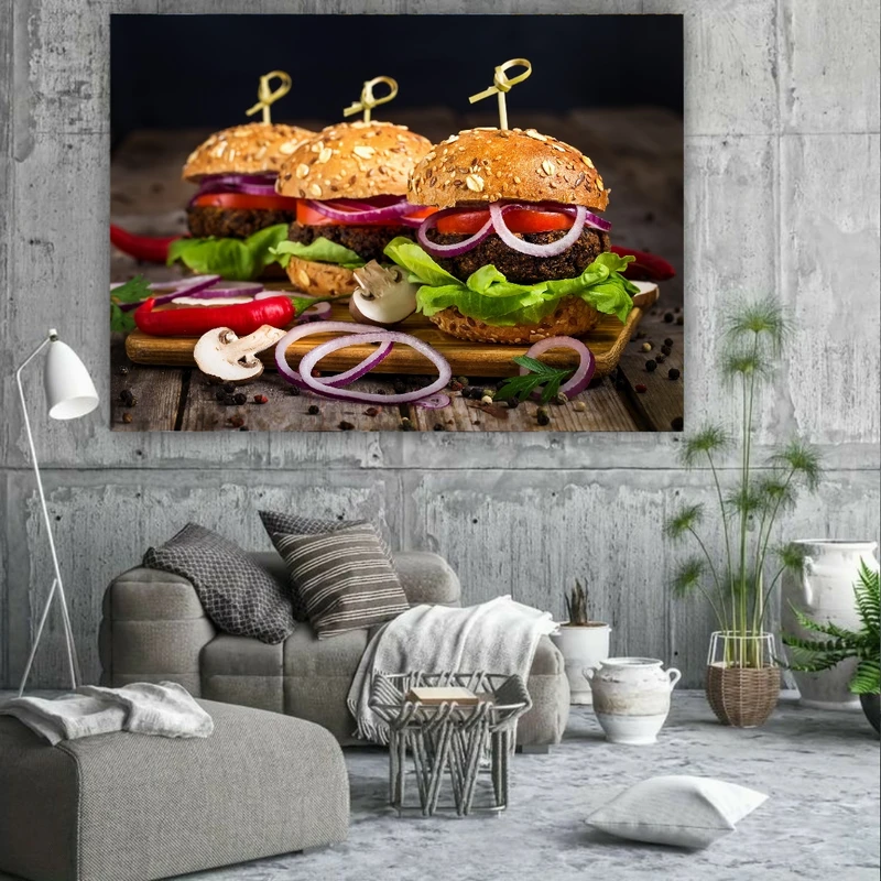  تابلو بوم طرح فست فود مدل همبرگر کد BK1644