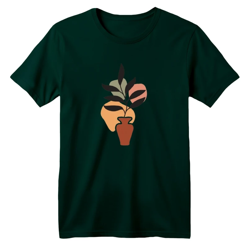 تی شرت آستین کوتاه بچگانه مدل گلدان مینیمال