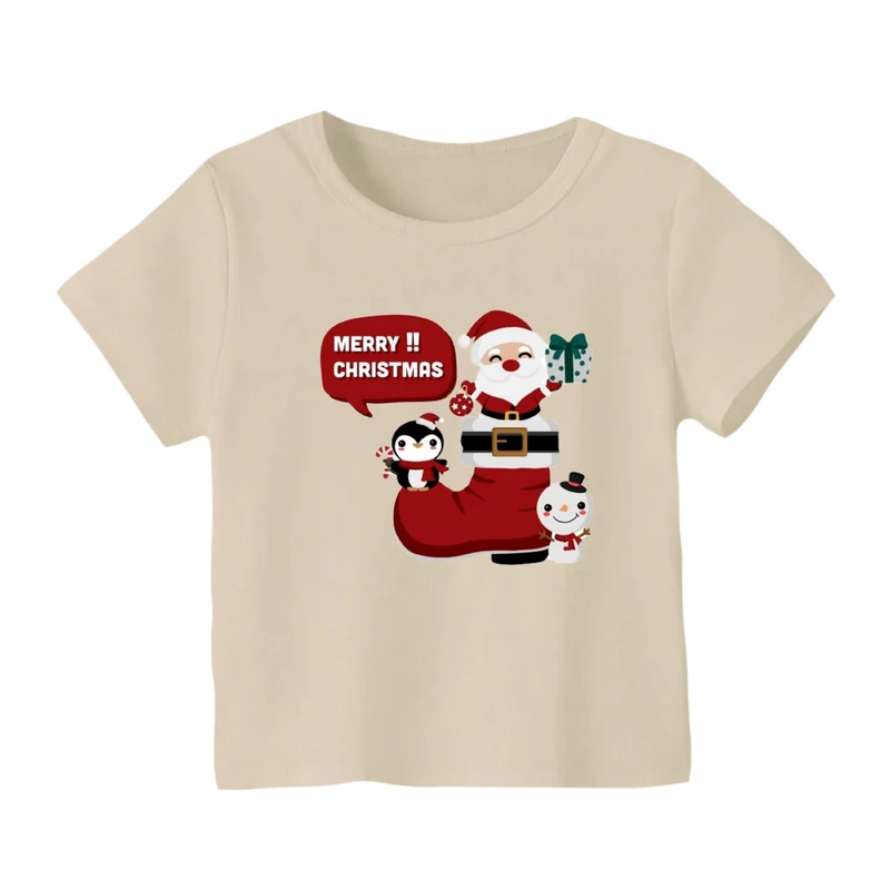 تی شرت آستین کوتاه بچگانه مدل پنگوئن کریسمس کد 3