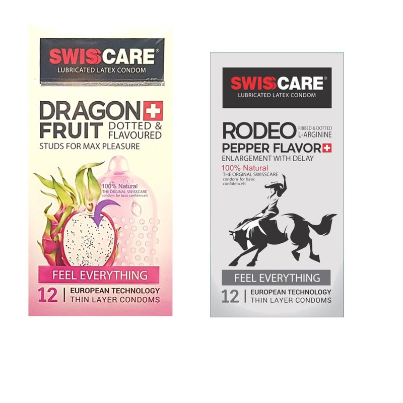 کاندوم سوئیس کر مدل DRAGON FRUIT بسته 12 عددی به همراه کاندوم سوئیس کر مدل RODEO بسته 12 عددی کاندوم سوئیس کر مدل DRAGON FRUIT بسته 12 عددی به همراه کاندوم سوئیس کر مدل RODEO بسته 12 عددی