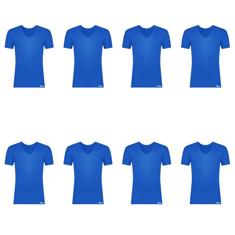 زیرپوش پسرانه برهان تن پوش مدل آستین دار 14-02 رنگ آبی بسته 8 عددی